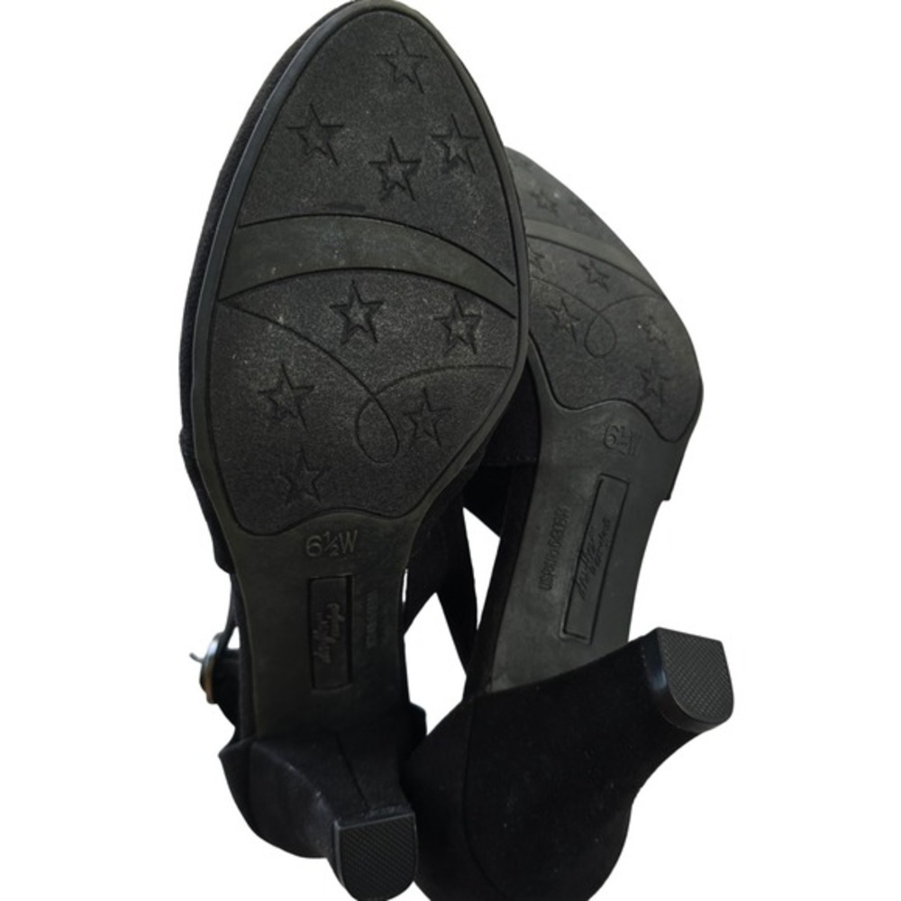 🆕️ Dexflex Comfort Black Suede Ankle Strap Women's Size 6.5 Block Heel Pumps - Picture 12 of 16